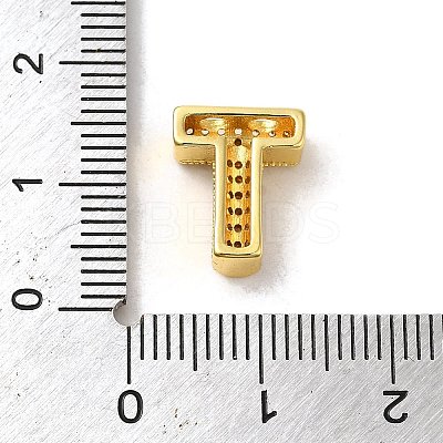 Brass Micro Pave Clear Cubic Zirconia Charms ZIRC-C009-01G-T-1