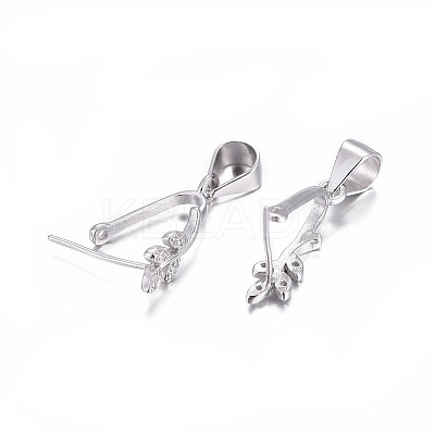 Anti-Tarnish Rhodium Plated 925 Sterling Silver Pendant Bails STER-L058-010P-1