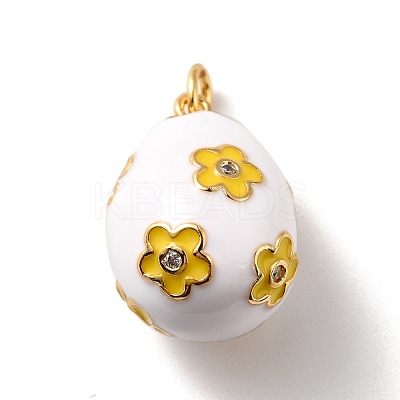 Rack Plating Brass Micro Pave Cubic Zirconia Pendants KK-M230-16G-1