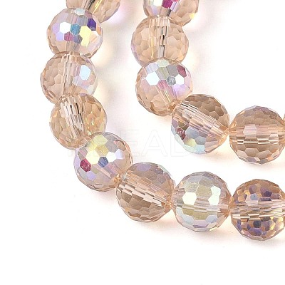 Electroplate Transparent Glass Beads Strands LS-EGLA-N024-01A-C05-1
