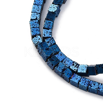 Electroplated Natural Lava Rock Beads Strands G-A256-B01-02G-1