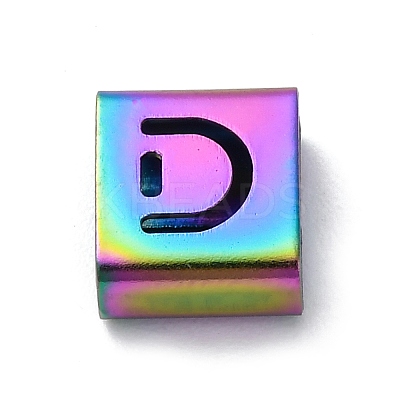 Ion Plating(IP) 304 Stainless Steel Square Slide Charms STAS-L132-01D-M-1