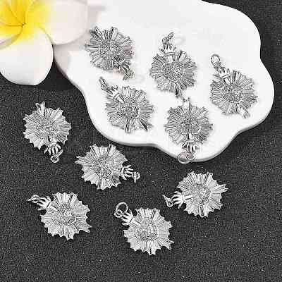 SHEGRACE Brass Micro Pave Clear Cubic Zirconia Pendants XGRQ2C491-405P-1
