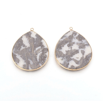 Natural Zebra Jasper Pendants G-E526-01I-1