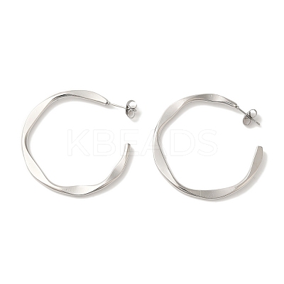 Non-Tarnish 304 Stainless Steel C-Shaped Stud Earrings for Women EJEW-Z066-07P-1