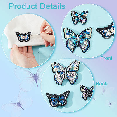 6Pcs 3 Style Handmade Polyester Cloth Patches DIY-GA0005-50-1