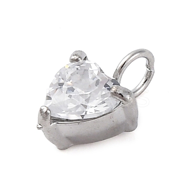 304 Stainless Steel Micro Pave Cubic Zirconia Pendants STAS-U042-02A-P-1
