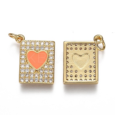 Brass Micro Pave Clear Cubic Zirconia Pendants ZIRC-B002-30G-I-1