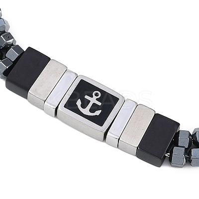 Synthetic Non-magnetic Hematite Beaded Bracelets BJEW-S156-04P-A-1