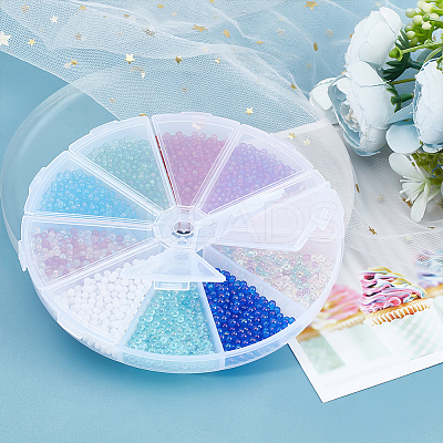 10 Bags 10 Colors Transparent Round Caviar Beads MRMJ-OC0002-81-1