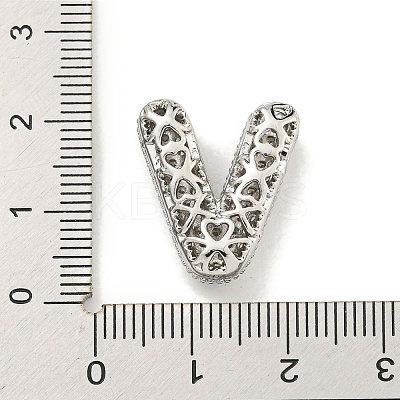 Platinum Plated Brass Micro Pave Cubic Zirconia Pendants KK-L073-001P-V-1