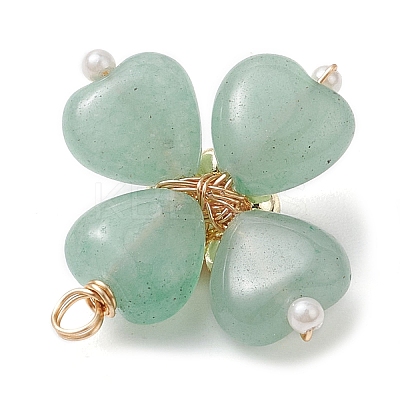 Malaysia Jade Copper Wire Wrapped Synthetic Hematite Bead Pendants PALLOY-JF02947-02-1