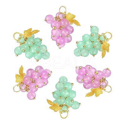10Pcs 2 Colors Imitation Jade Glass Pendants FIND-CJ0002-05-1