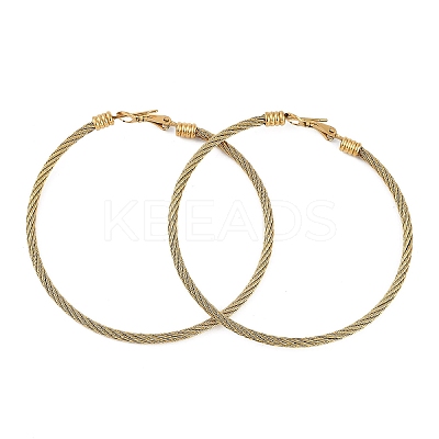 Ion Plating(IP) 304 Stainless Steel Ring Hoop Earrings for Women EJEW-M023-08A-1