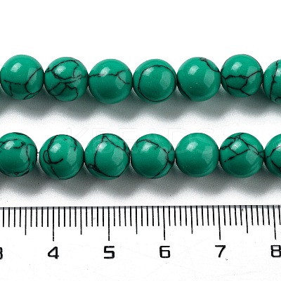 Synthetical Turquoise Gemstone Round Bead Strands TURQ-R035-8mm-02-1