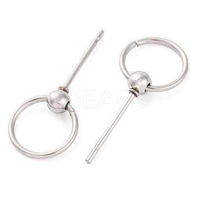 Anti-Tarnish 304 Stainless Steel Studs Earring Findings STAS-H226-08P-02-1