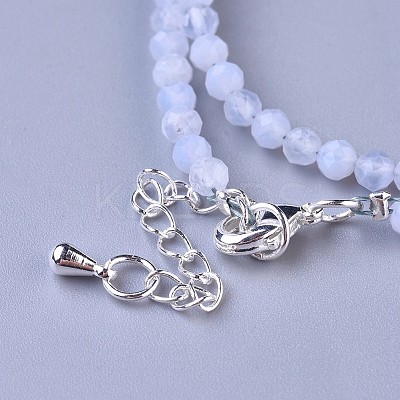 Natural Blue Lace Agate Beaded Necklaces X-NJEW-K114-B-A08-1