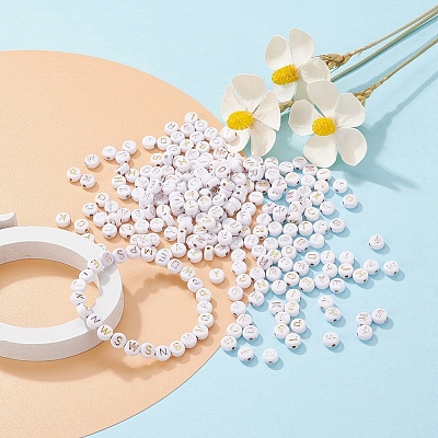 500Pcs Plating Acrylic Beads PACR-YW0001-07-1