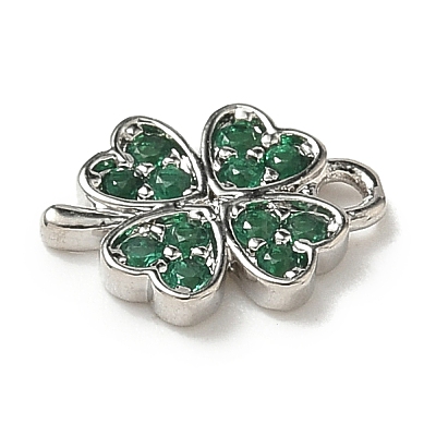 Brass Micro Pave Cubic Zirconia Charms X-KK-I276-44P-1