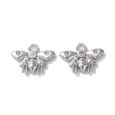 Brass Micro Pave Cubic Zirconia Charms KK-F867-11P-1