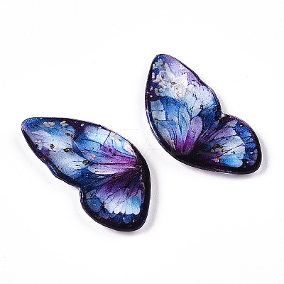Epoxy Resin Butterfly Wings Cabochons CRES-N035-02C-1