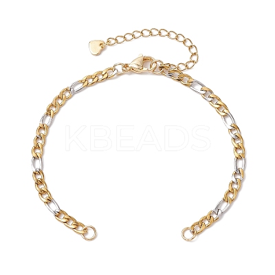 304 Stainless Steel Figaro Chain Bracelet Makings AJEW-JB01283-1
