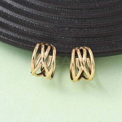 304 Stainless Steel C-Shaped Cuff Earrings EJEW-K268-86G-1