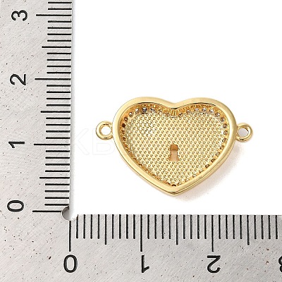 Rack Plating Brass Micro Pave Clear Cubic Zirconia Heart Links KK-K385-107G-1