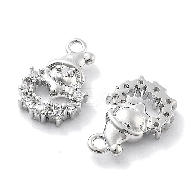 Micro Pave Clear Cubic Zirconia Pendants KK-M102-03P-1
