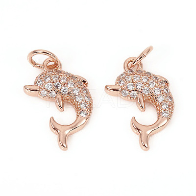 Brass Micro Pave Cubic Zirconia Charms ZIRC-L096-09-1