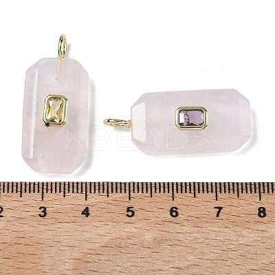 Natural Rose Quartz Faceted Pendants G-F819-02G-04-1
