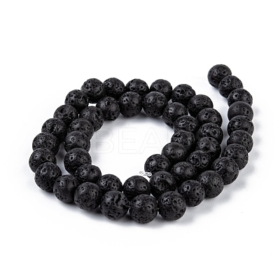 Natural Lava Rock Stone Bead Strands X-G-R193-18-8mm-1
