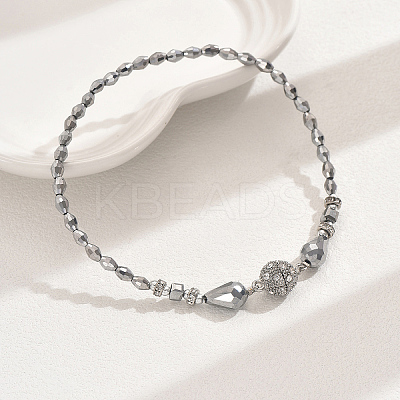AB Color Glass & Alloy Beaded Anklets for Women HD5357-2-1