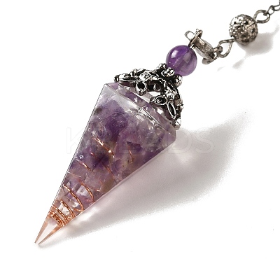 Natural Amethyst Dowsing Pendulum Big Pendants G-H285-02P-03-1