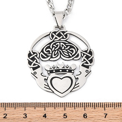 201 Stainless Steel Pendant Necklaces NJEW-C066-12P-1