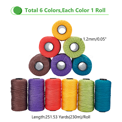 6 Roll 6 Colors 3-Ply Polypropylene Fiber Ice Silk Hand Knitting Light Body Yarn OCOR-WR0001-41-1