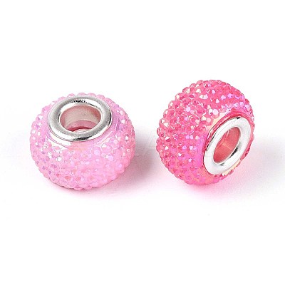 Large Hole Resin Rhinestone European Beads OPDL-T003-01F-1