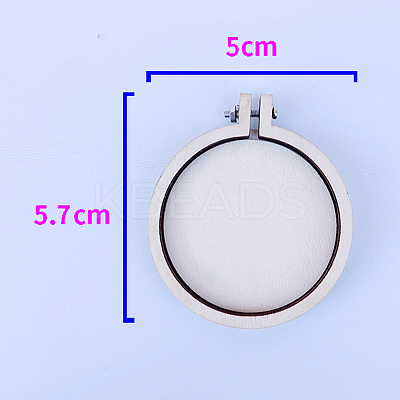 Mini Wooden Embroidery Hoops TOOL-PW0003-019A-10-1