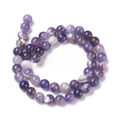Natural Chevron Amethyst Beads Strands G-I222-6mm-01-1