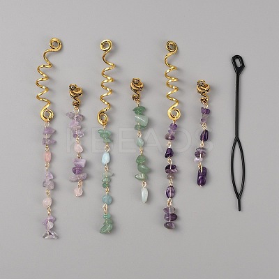 DIY Alloy Hair Dreadlocks Braiding Kits OHAR-WH0029-04-1