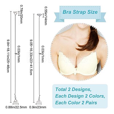 8 Pairs 4 Style Adjustable Transparent Bra Straps FIND-GF0003-54-1