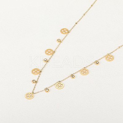 Stainless Steel Clover Bib Necklace QC7472-1-1