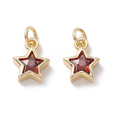 Brass Cubic Zirconia Charms FIND-Z005-02D-1