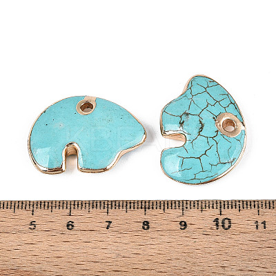 Dyed Synthetic Turquoise Zuni Bear Pendants TURQ-T004-24-1