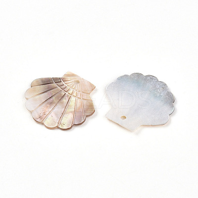 Natural Freshwater Shell Carved Pendants SHEL-N036-15-1