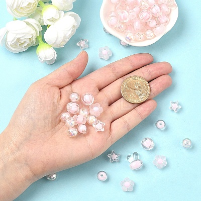 60G 6 Styles Transparent Acrylic Beads Sets TACR-YW0002-50-1