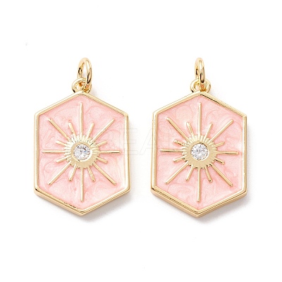 Brass Micro Pave Clear Cubic Zirconia Pendants ZIRC-Z019-44-NR-1