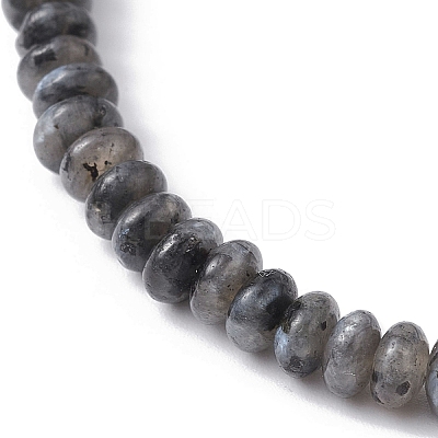Natural Black Labradorite Rondelle Beaded Stretch Bracelets BJEW-JB09980-05-1