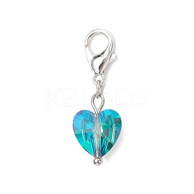 Heart Glass Pendant Decorations HJEW-JM03771-01-1