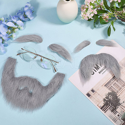 4 Bags 2 Styles Polyester Christmas Santa Claus Beard AJEW-CA0004-95-1